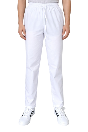 Solidne męskie spodnie medyczne białe do pracy