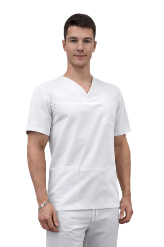 Bluza medyczna Cherokee Stretch w białym  kolorze męska.png