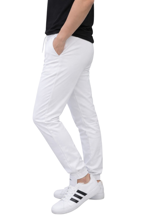 Męskie spodnie medyczne Cherokee Stretch w kolorze białym.png