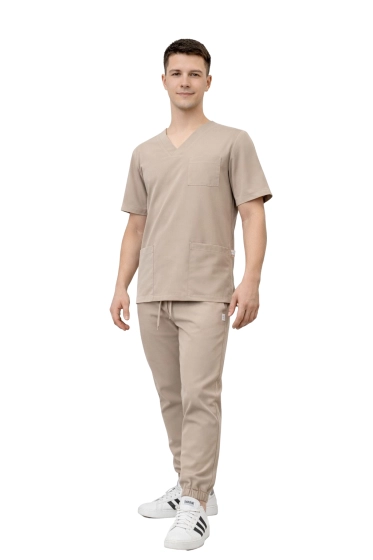 Muški medicinski komplet Stretch - bež scrubs