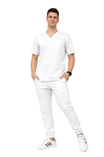 Komplet męski medyczny Cherokee Stretch biały.png