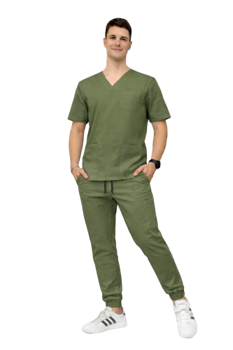 Komplet męski medyczny Cherokee Stretch w kolorze oliwkowym.png