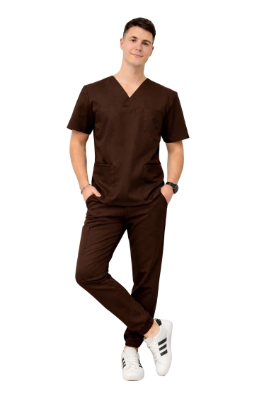 Muški medicinski komplet Stretch - čokoladni scrubs