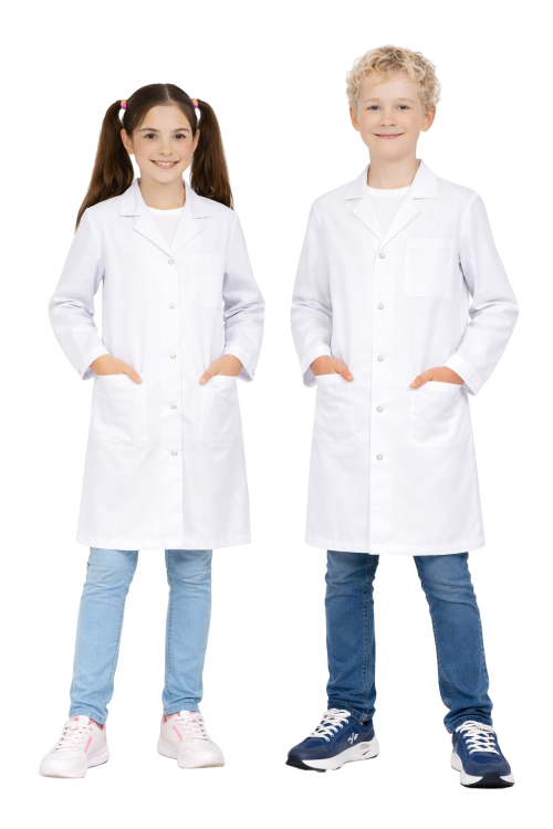 Fartuch medyczny dla dzieci zapinany na napy