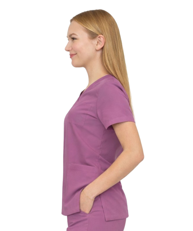 Damska bluza medyczna w kolorze winogronowym
