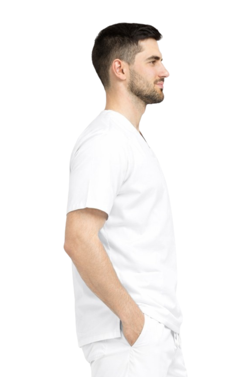 Męska bluza medyczna CLINIC w kolorze białym