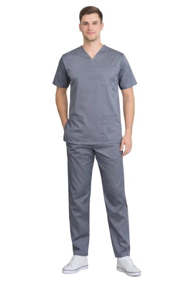Muška medicinska odjeća siva elastična – premium scrubs