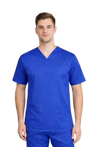 Męska bluza medyczna elastyczna kolor chabrowy