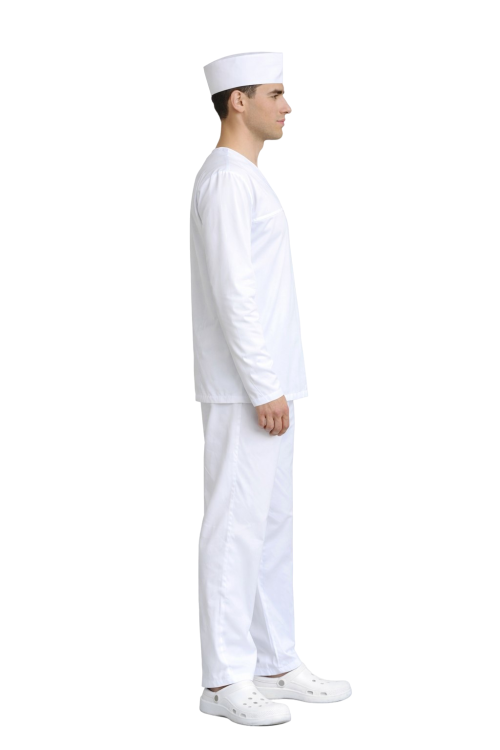 Długi rękaw w komplecie piekarskim białym