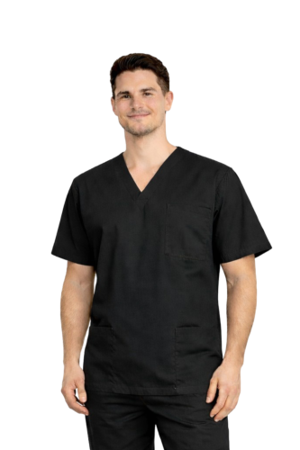 Czarna bluza chirurgiczna męska z bawełny