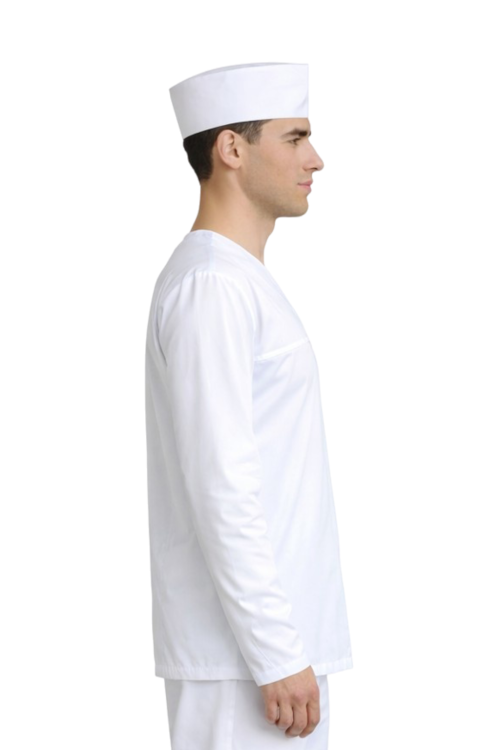 Masarska bluza unisex, długi rękaw, biała