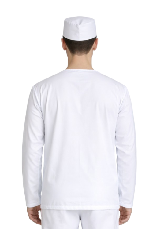 Biała bluza piekarska, długi rękaw, unisex