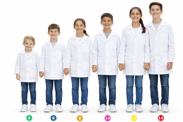 Fartuszek laboratoryjny medyczny dla dzieci w kazdym wieku maly doktor wiek od 4 do 14lat.png
