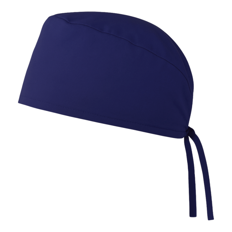 Czepek medyczny chirurgiczny wiązany unisex granatowy lewy bok.png