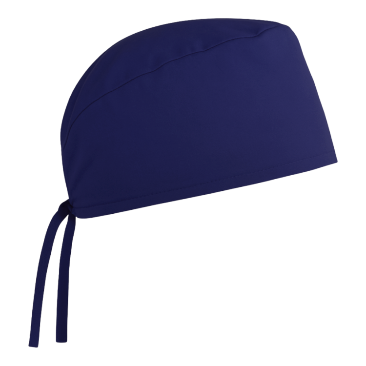Czepek medyczny chirurgiczny wiązany unisex granatowy prawy bok.png