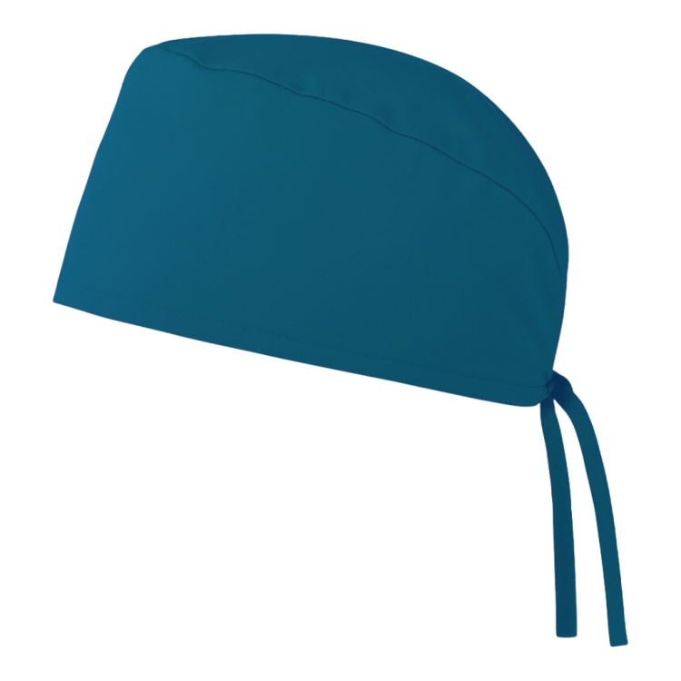 Czepek medyczny chirurgiczny wiązany unisex morski lewy bok.png