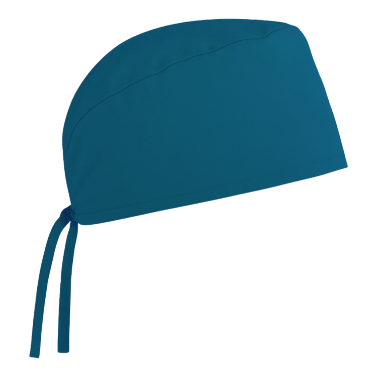Czepek medyczny chirurgiczny wiązany unisex morski prawy bok.png