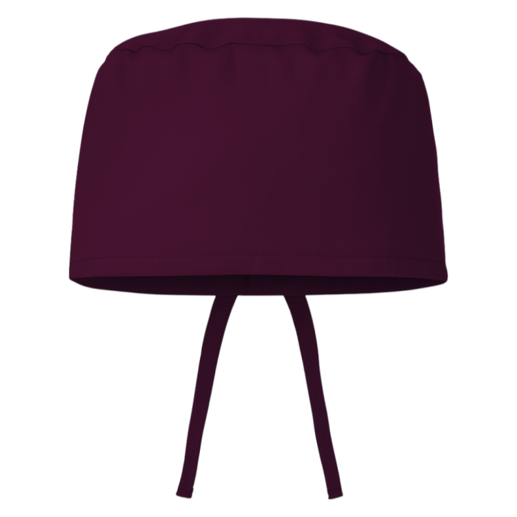 Czepek medyczny chirurgiczny wiązany unisex śliwkowy przód.png