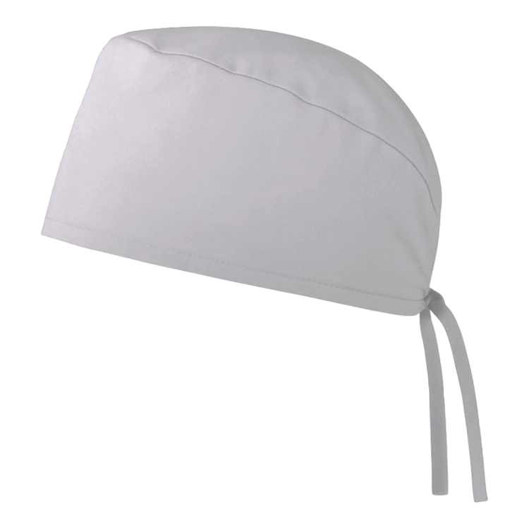 Czepek medyczny chirurgiczny wiązany unisex jasny szary lewy bok.png