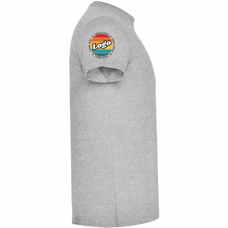 T-shirt koszulka szara personalizowana Twój własny nadruk logo kreator online prawy bok.jpg