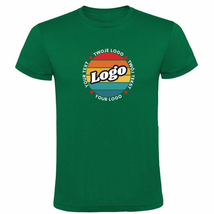 T-shirt koszulka zielona personalizowana Twój własny nadruk logo kreator online przód.jpg