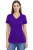 Koszulka z krótkim rękawem damska dekolt w serek kolor purpurowy.png