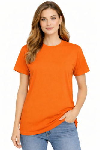 T-shirt damski krótki rękaw 100% bawełna kolor pomarańczowy.png