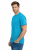 T-shirt męski krótki rękaw 100% bawełna kolor turkusowy widok z boku.png