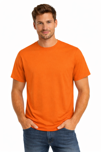 T-shirt męski krótki rękaw 100% bawełna kolor pomarańczowy.png