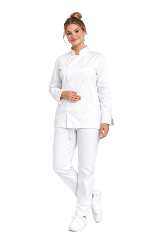 Zestaw kucharski damski biały elastyczny