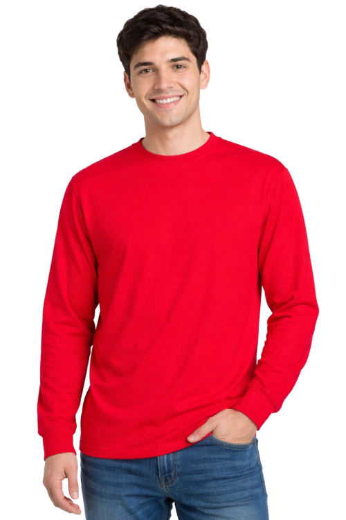 T-shirt męski z długim rękawem 170g czerwony.png