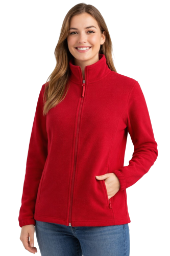 Bluza polarowa damska polar zapinany na zamek czerwony.png