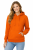 Bluza damska z kapturem kieszeniami pomarańczowa.png