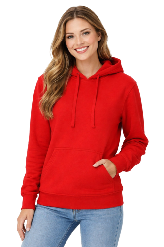 Bluza damska z kapturem kieszeniami czerwona.png