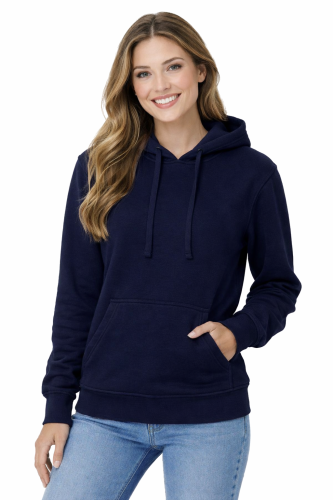 Bluza damska z kapturem kieszeniami granatowa.png
