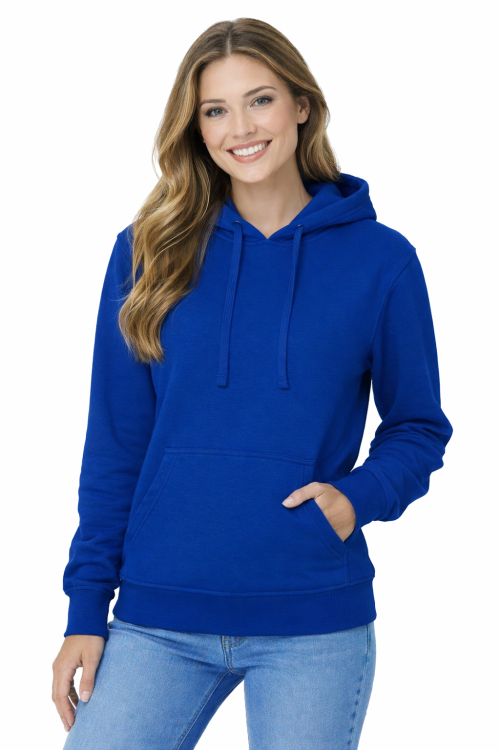 Bluza damska z kapturem kieszeniami chabrowa.png