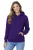 Bluza damska z kapturem kieszeniami purpurowa.png