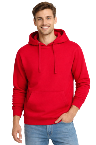 Bluza dresowa męska z kapturem i kieszeniami kolor czerwony.png