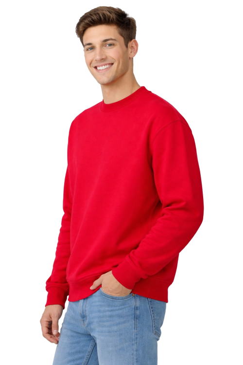 Czerwona bluza sportowa męska z długim rekawem widok z boku.png