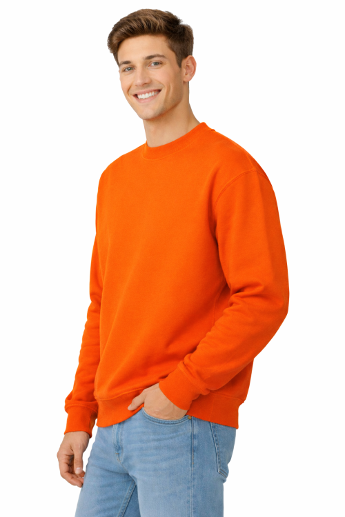 Pomarańczowa bluza sportowa męska z długim rekawem widok z boku.png