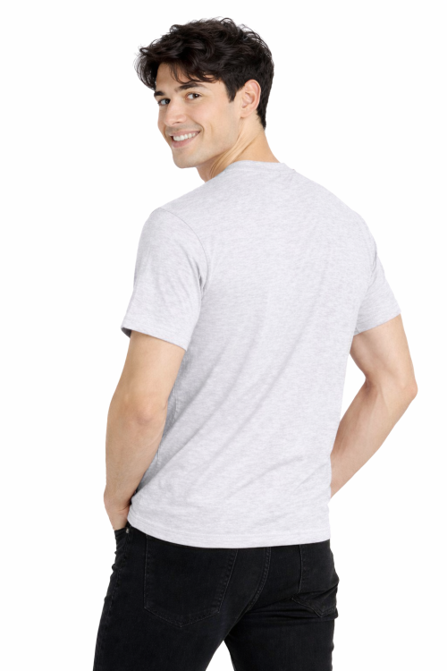 T-shirt męski z krótkim rękawem gramatura 190g jasny szary widok z tyłu.png