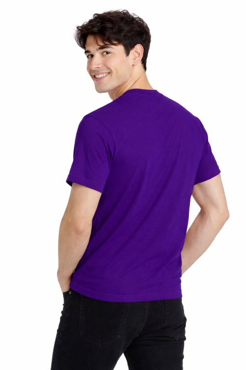 T-shirt męski z krótkim rękawem gramatura 190g purpurowy widok z tyłu.png