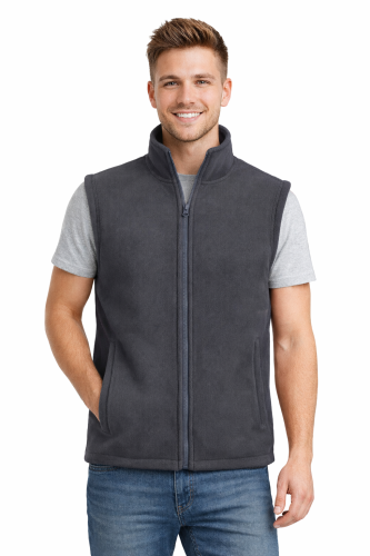 Kamizelka bezrękawnik polar zapinany na zamek szary.png