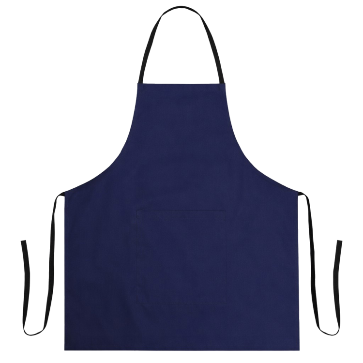 Fartuszek kuchenny z kieszonka wiązany z tyłu kolor granatowy mockup.png