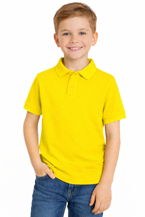 Koszulka polo dziecięca dla chłopca i dziewczynki w wieku 3-14 lat żółta.png