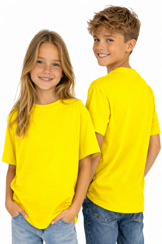 T-shirt dziecięcy dla chłopca i dziewczynki kolor żółty.png