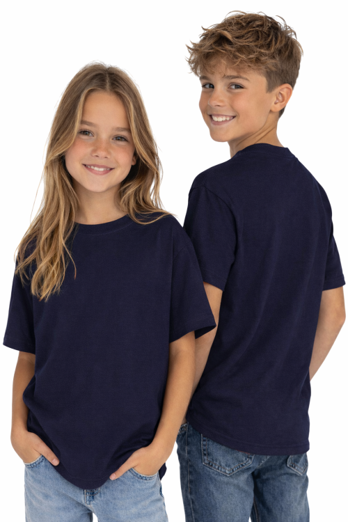 T-shirt dziecięcy dla chłopca i dziewczynki kolor granatowy.png