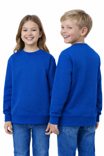 Bluza sportowa dziecięca wkładana przez głowę długi rękaw dla chłopca i dziewczynki chabrowa.png