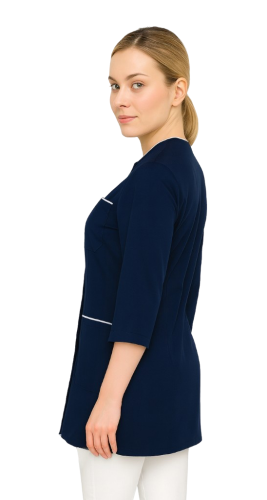 Damski żakiet medyczny granatowy z lamówką