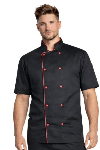 Bluza kucharska męska z bordową lamówką